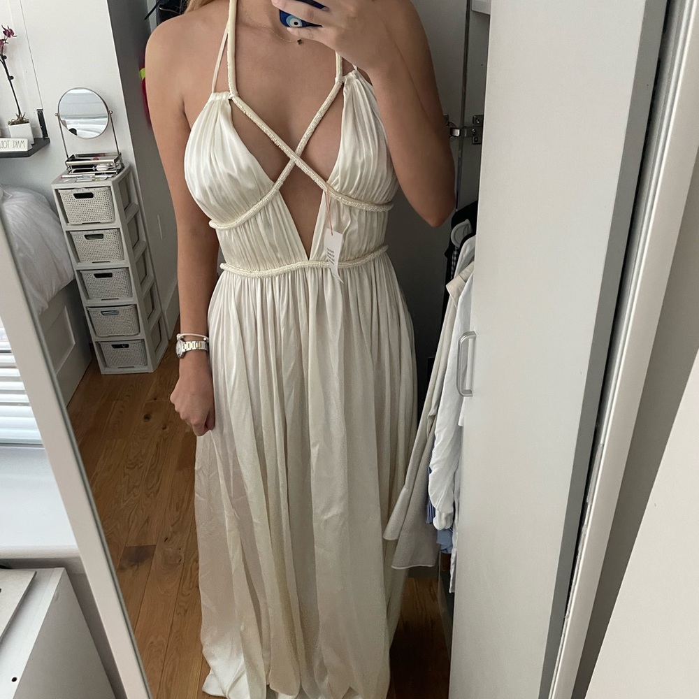 CULT GAIA Salee- Silk Open Back Gown